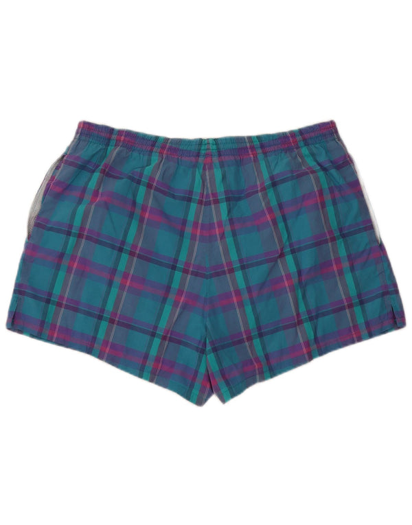 Мужские шорты для плавания Adidas Большие W36 L3 Бирюзовые клетчатые ретро