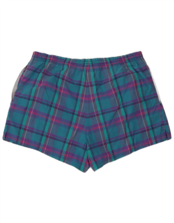 Мужские шорты для плавания Adidas Большие W36 L3 Бирюзовые клетчатые ретро