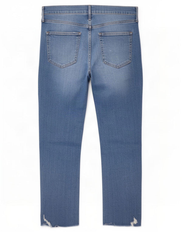 Женские укороченные джинсы-сигареты Gap с потертостями W32 L26 синие