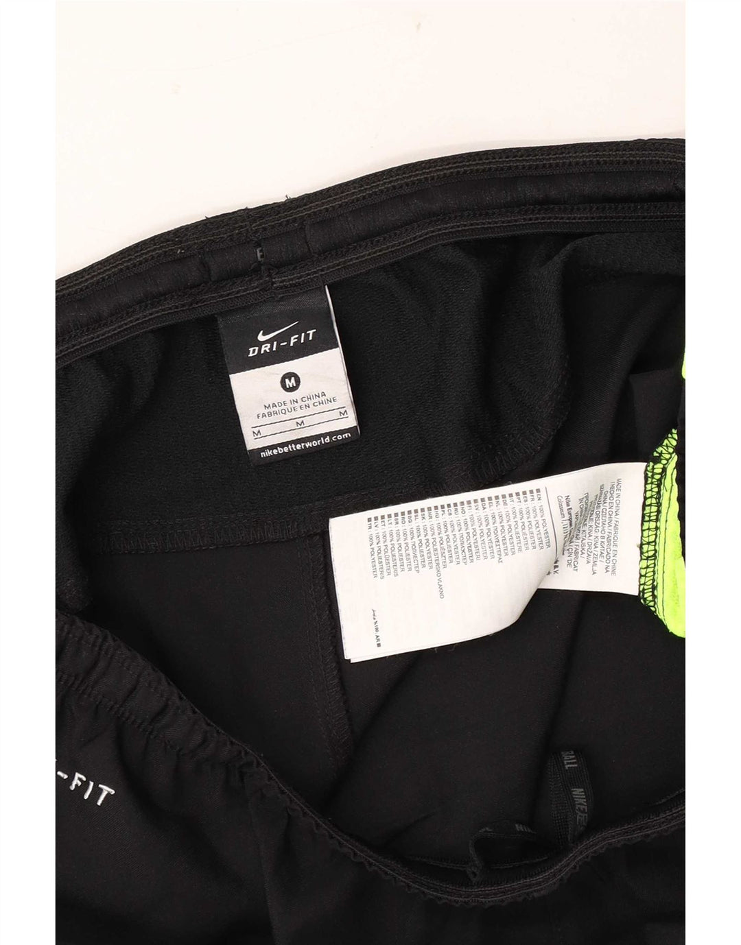 Мужские спортивные шорты Nike Dri Fit среднего размера, полиэстер с цветными блоками, средний черный