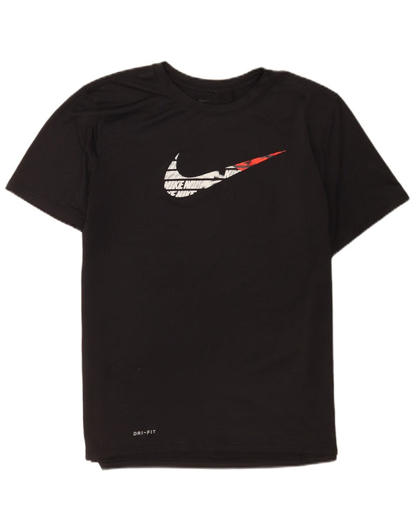 Женская футболка Nike Dri Fit Regular с рисунком Top UK 16, большой черный полиэстер