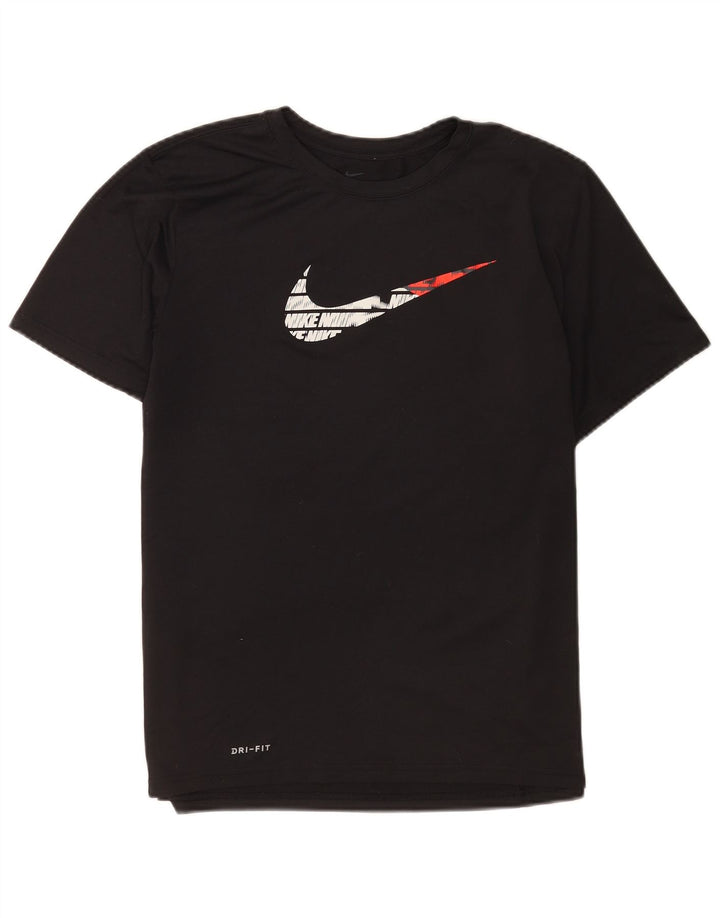 Женская футболка Nike Dri Fit Regular с рисунком Top UK 16, большой черный полиэстер