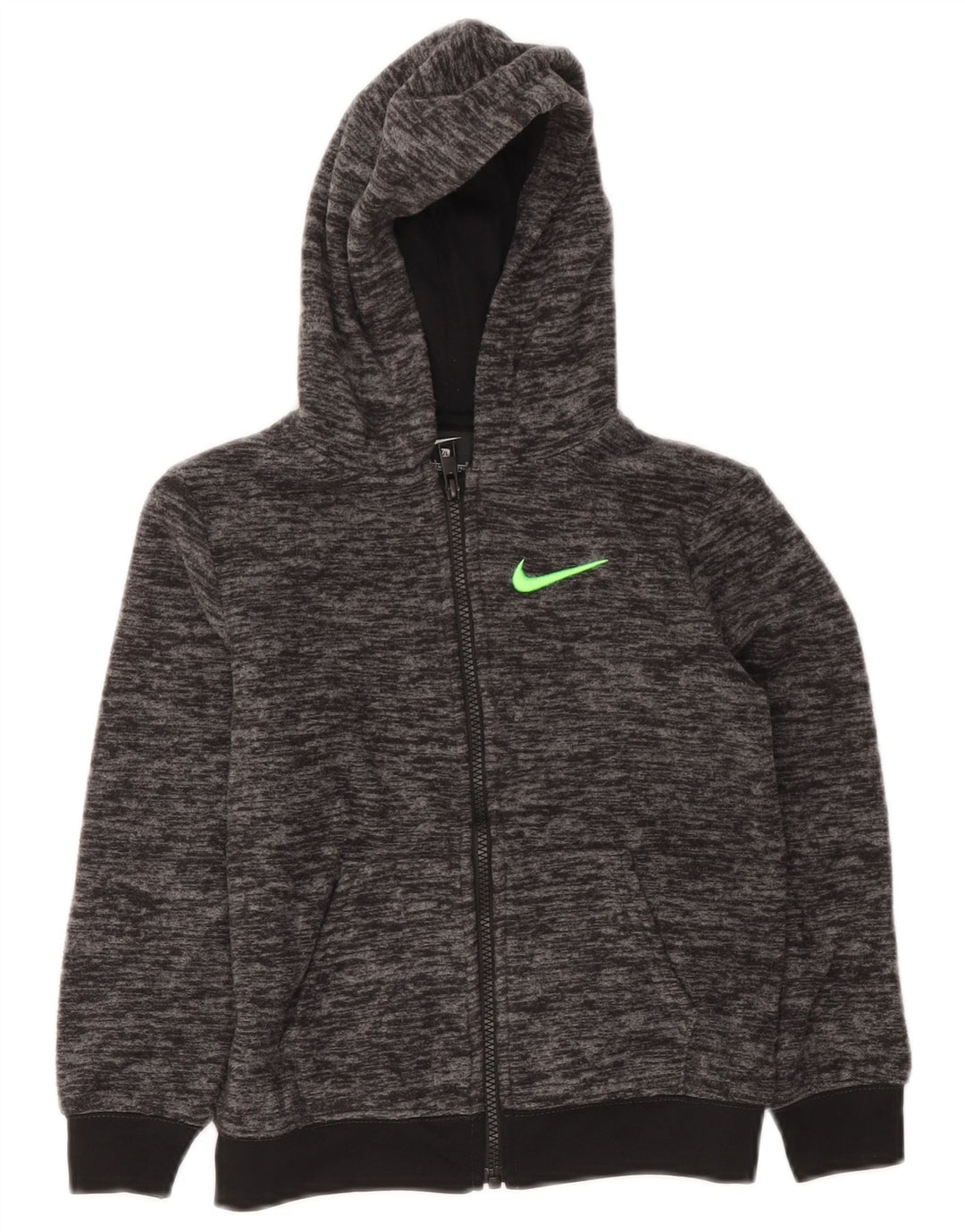 Свитер с капюшоном на молнии для мальчиков Nike, 6–7 лет, большой серый в крапинку