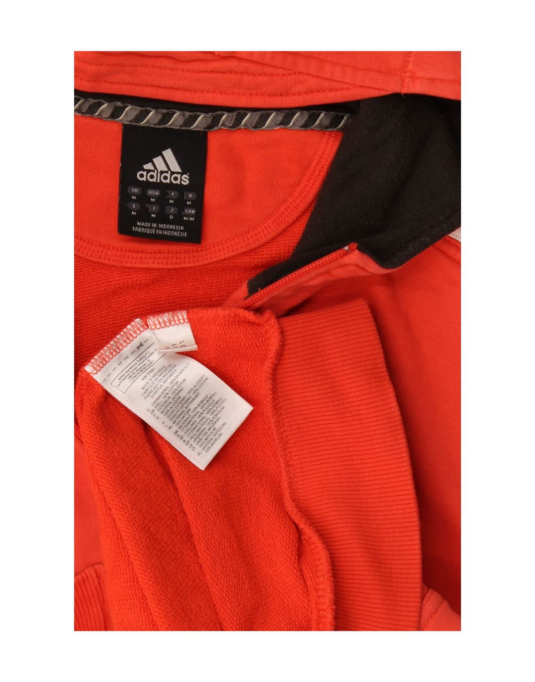 Мужской свитер с капюшоном Adidas на молнии с графическим рисунком, средний красный, хлопковый