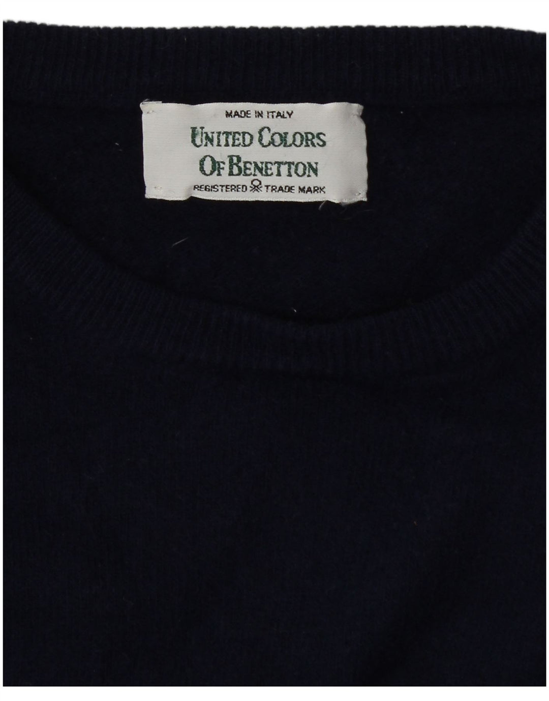 Женский свитер с вырезом «лодочкой» Benetton UK 12, средний, темно-синий