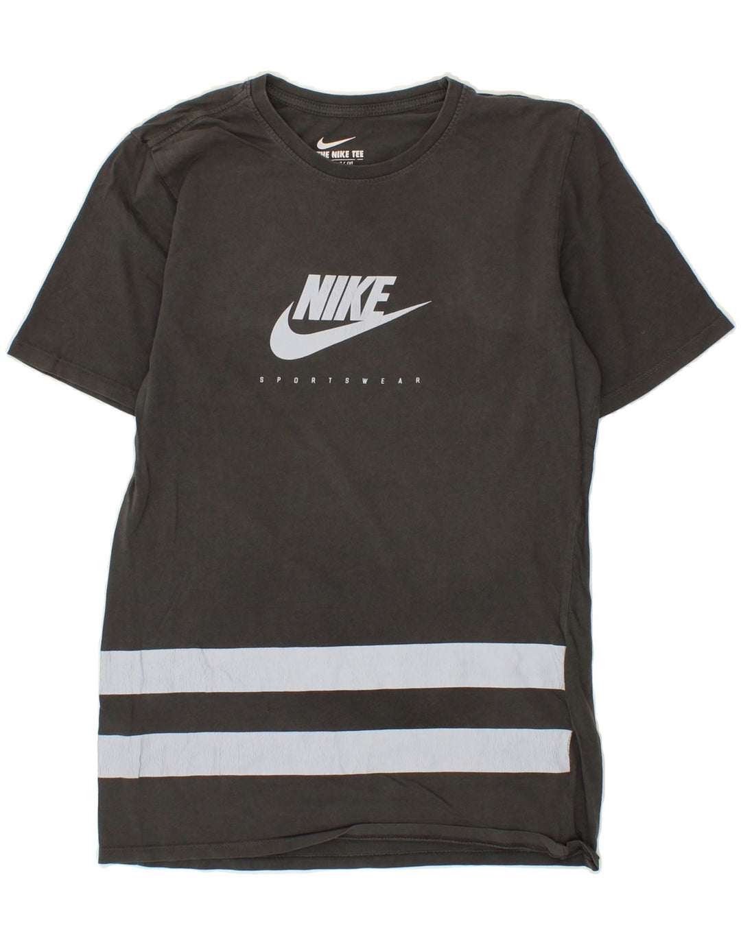 NIKE Mens Athletic Cut Graphic T-Shirt Top Small Grey Cotton Vintage Nike and Second-Hand Nike from Messina Hembry 
