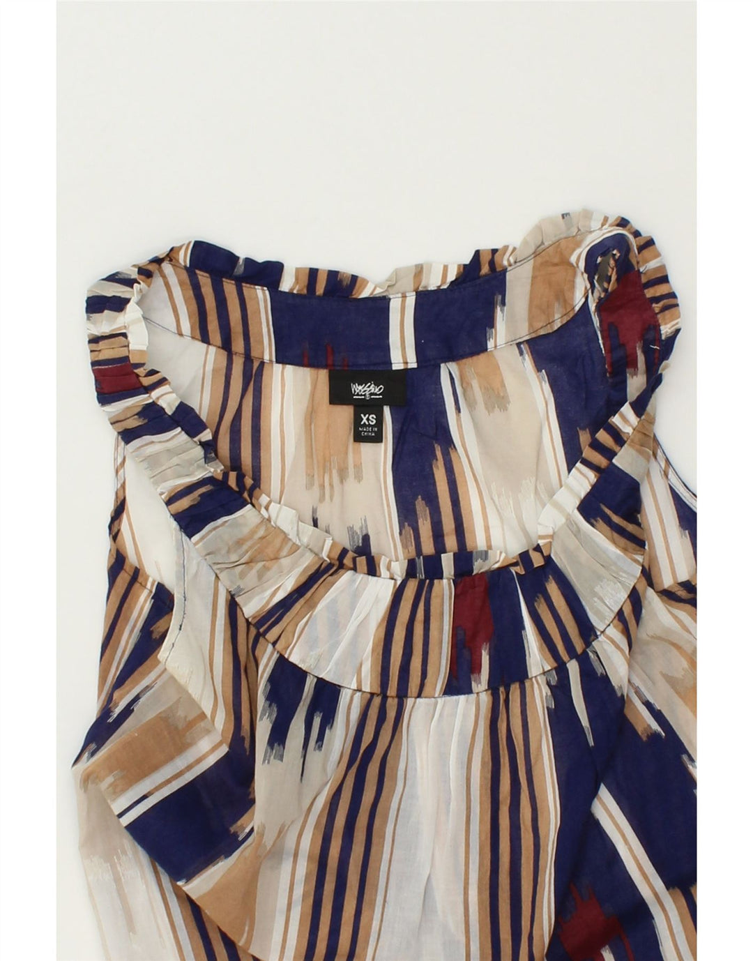MOSSIMO Womens Sleeveless Blouse Top UK 6 XS Multicoloured Striped Cotton Vintage Mossimo and Second-Hand Mossimo from Messina Hembry 