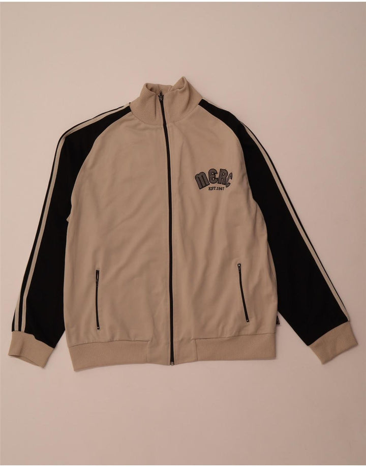 Мужской спортивный костюм MERC с графическим рисунком, верхняя куртка XL, бежевый, хлопок с цветными блоками