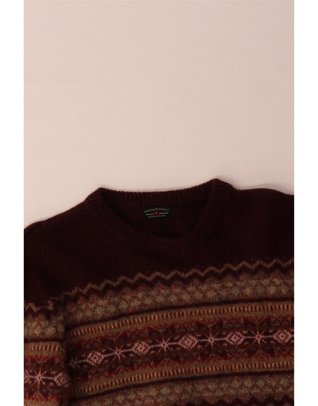Женский джемпер с круглым вырезом AMERICAN EAGLE UK 14, средний темно-бордовый цвет