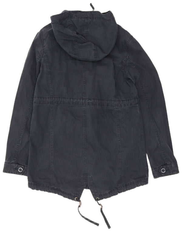 Женская парка Superdry с капюшоном UK 16, большой темно-синий хлопок