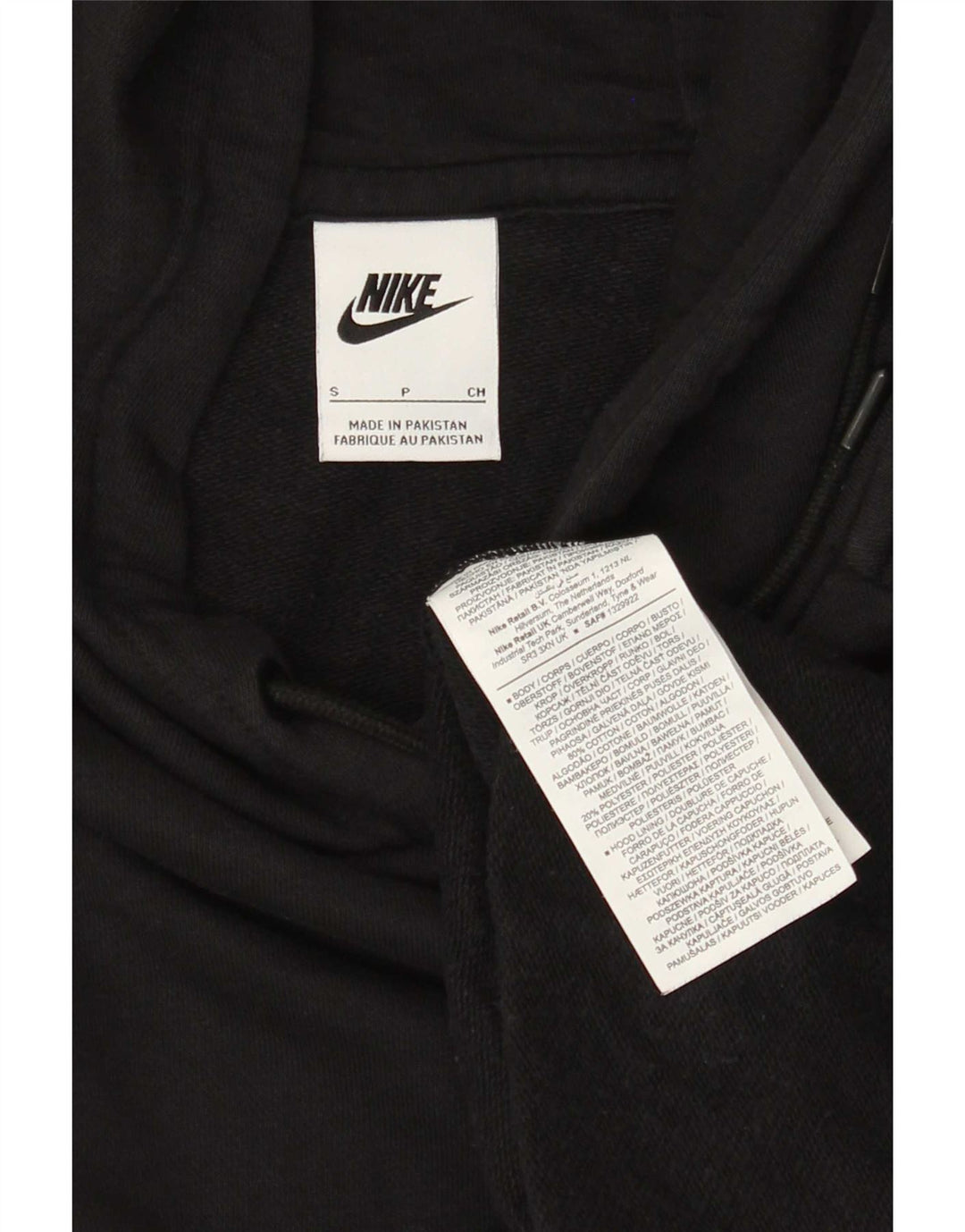 Мужской джемпер с капюшоном Nike, маленький черный, хлопок