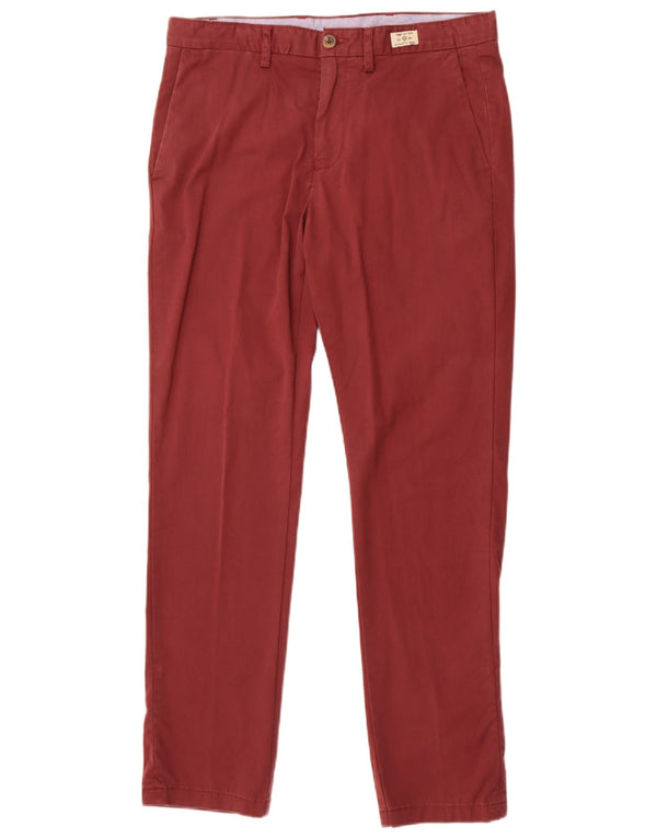 Tommy Hilfiger Мужские узкие брюки-чинос W32 L30 Темно-бордовый хлопок