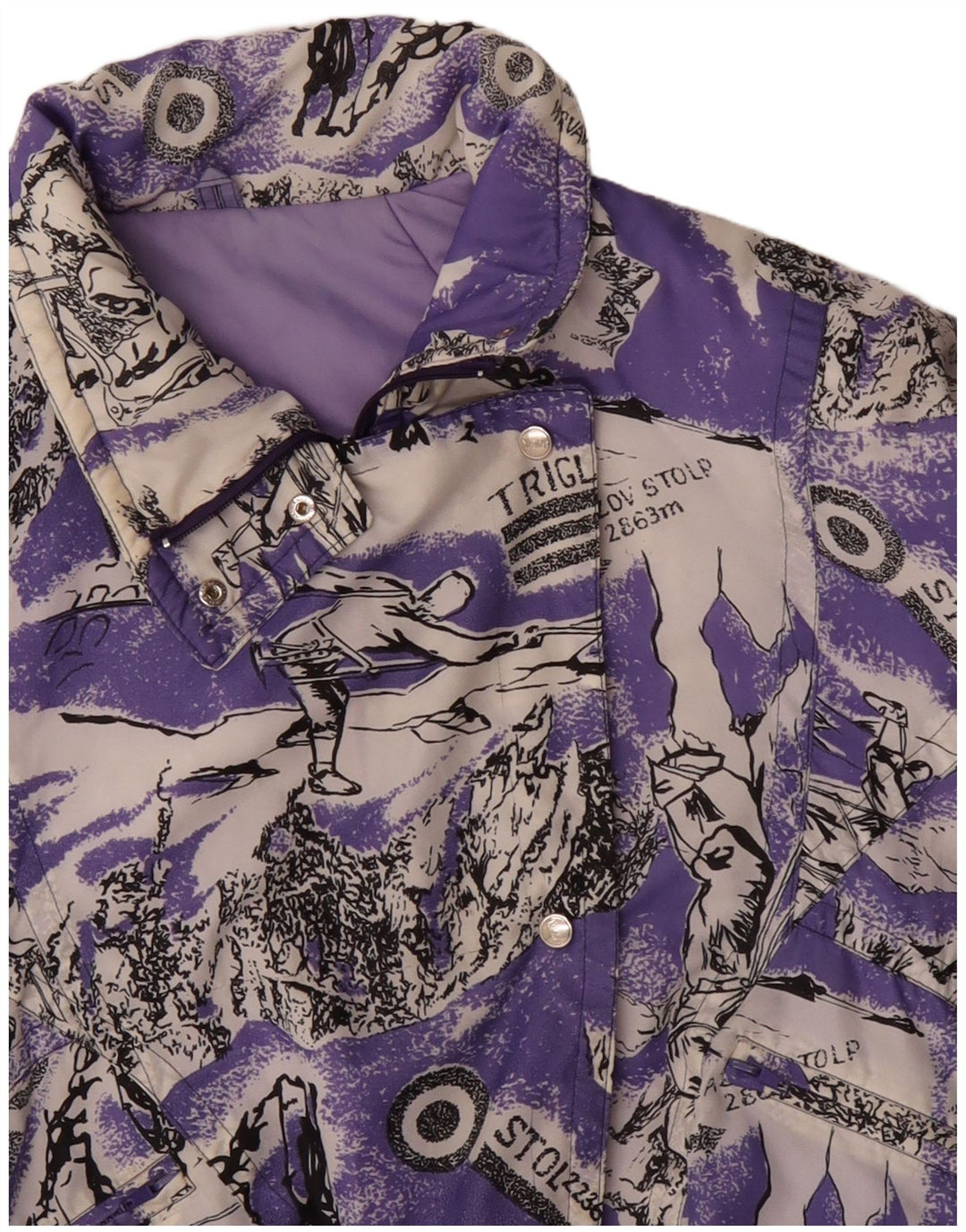 Женская лыжная куртка YASSA UK 18 XL с цветными блоками фиолетового цвета