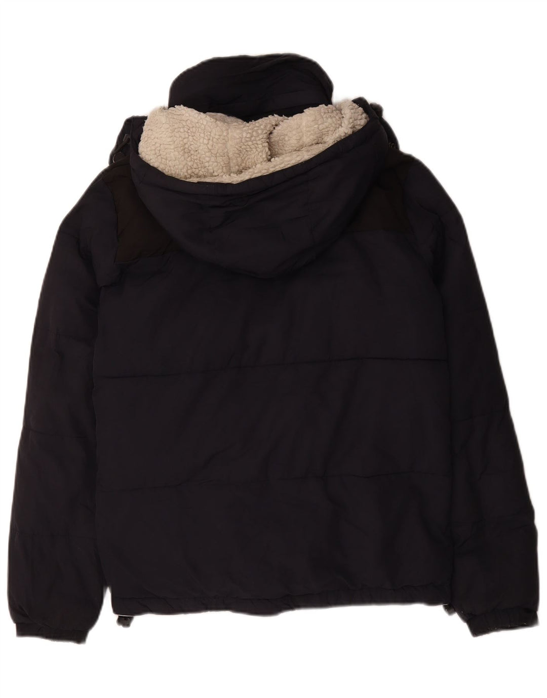 Мужская утепленная куртка с капюшоном Superdry UK 36, маленький темно-синий полиэстер
