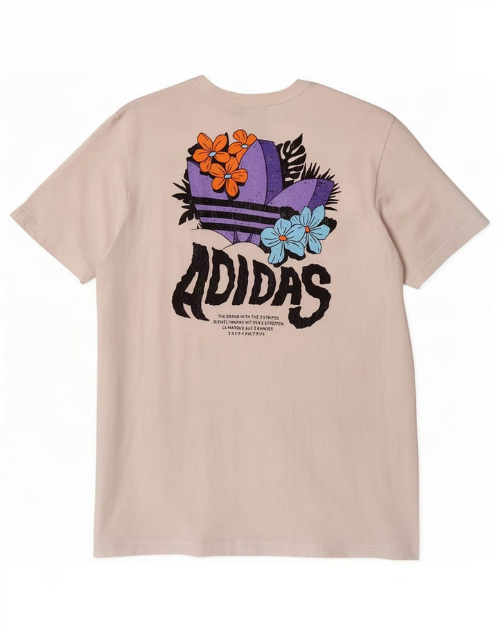 Adidas Мужская футболка с рисунком Топ среднего размера, белый хлопок