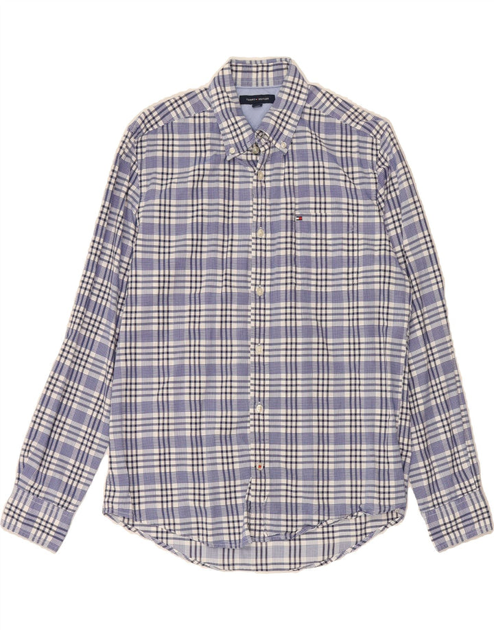 TOMMY HILFIGER Mens Shirt Medium Blue Check Cotton Vintage Tommy Hilfiger and Second-Hand Tommy Hilfiger from Messina Hembry 