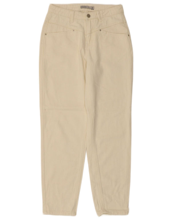 Oasis Womens Tapered Jeans UK 6 XS W26 L27 Off White Cotton