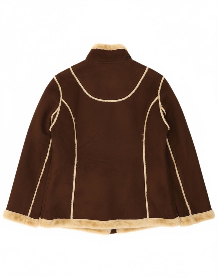 Женская короткая дубленка Vivien Caron UK 16, большая коричневая