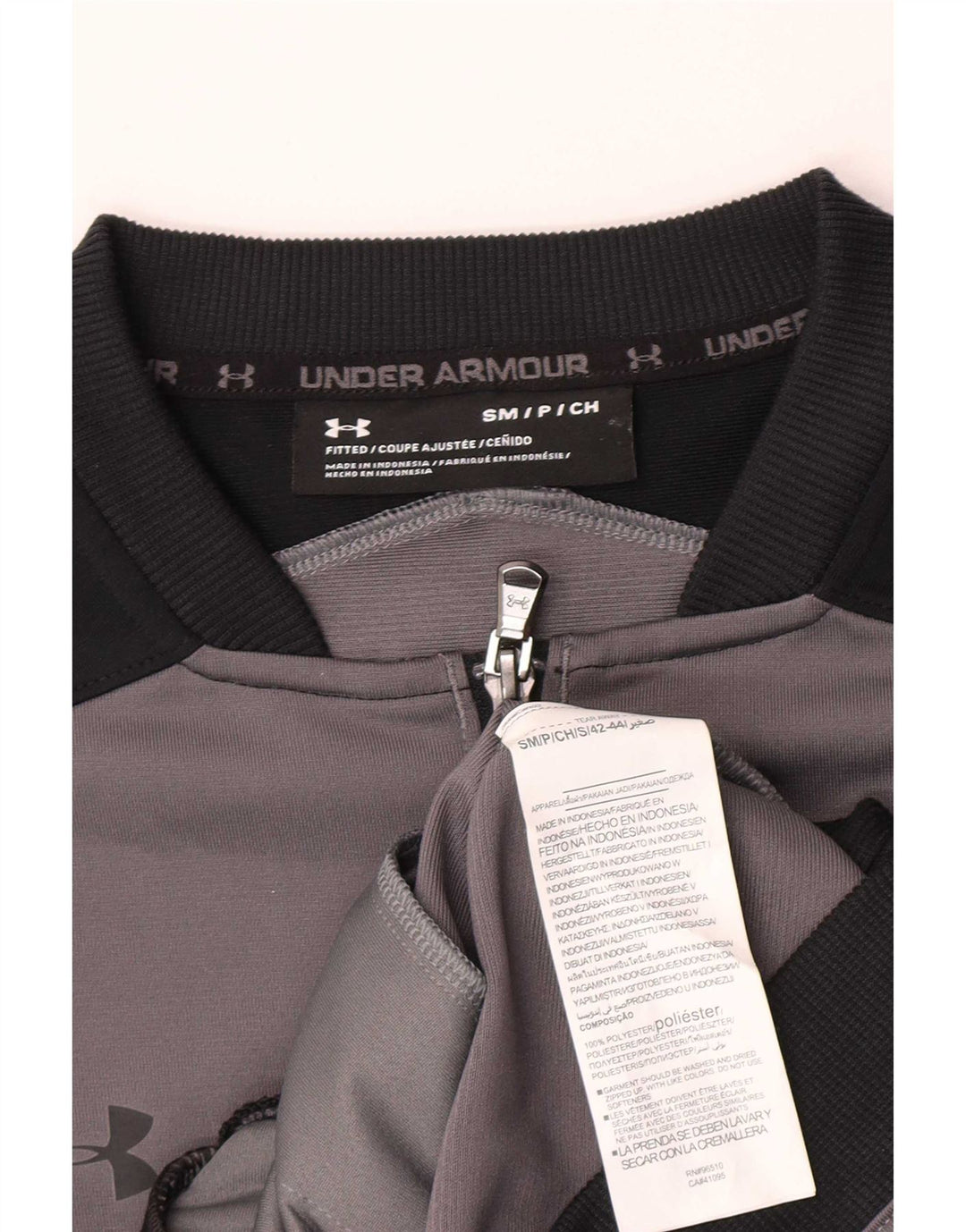 Мужской спортивный костюм Under Armour, верхняя куртка, маленький серый полиэстер с цветными блоками