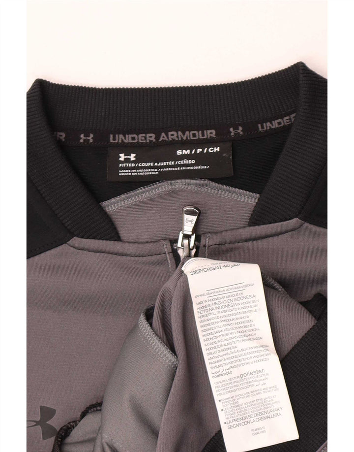 Мужской спортивный костюм Under Armour, верхняя куртка, маленький серый полиэстер с цветными блоками