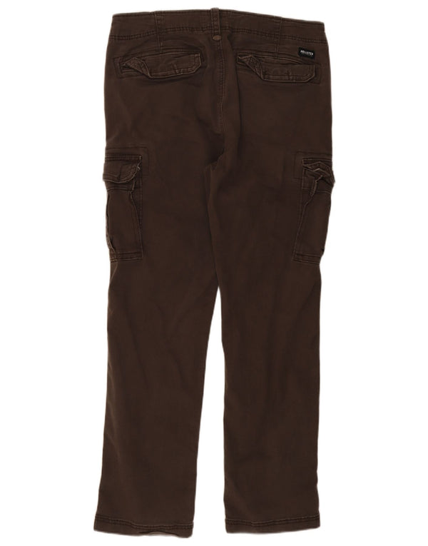 Мужские брюки карго Hollister W34 L32 коричневые, хлопковые