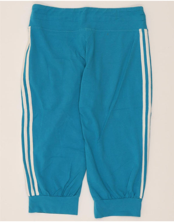 Женские спортивные шорты-бермуды Adidas UK 12, хлопковые, среднего синего цвета