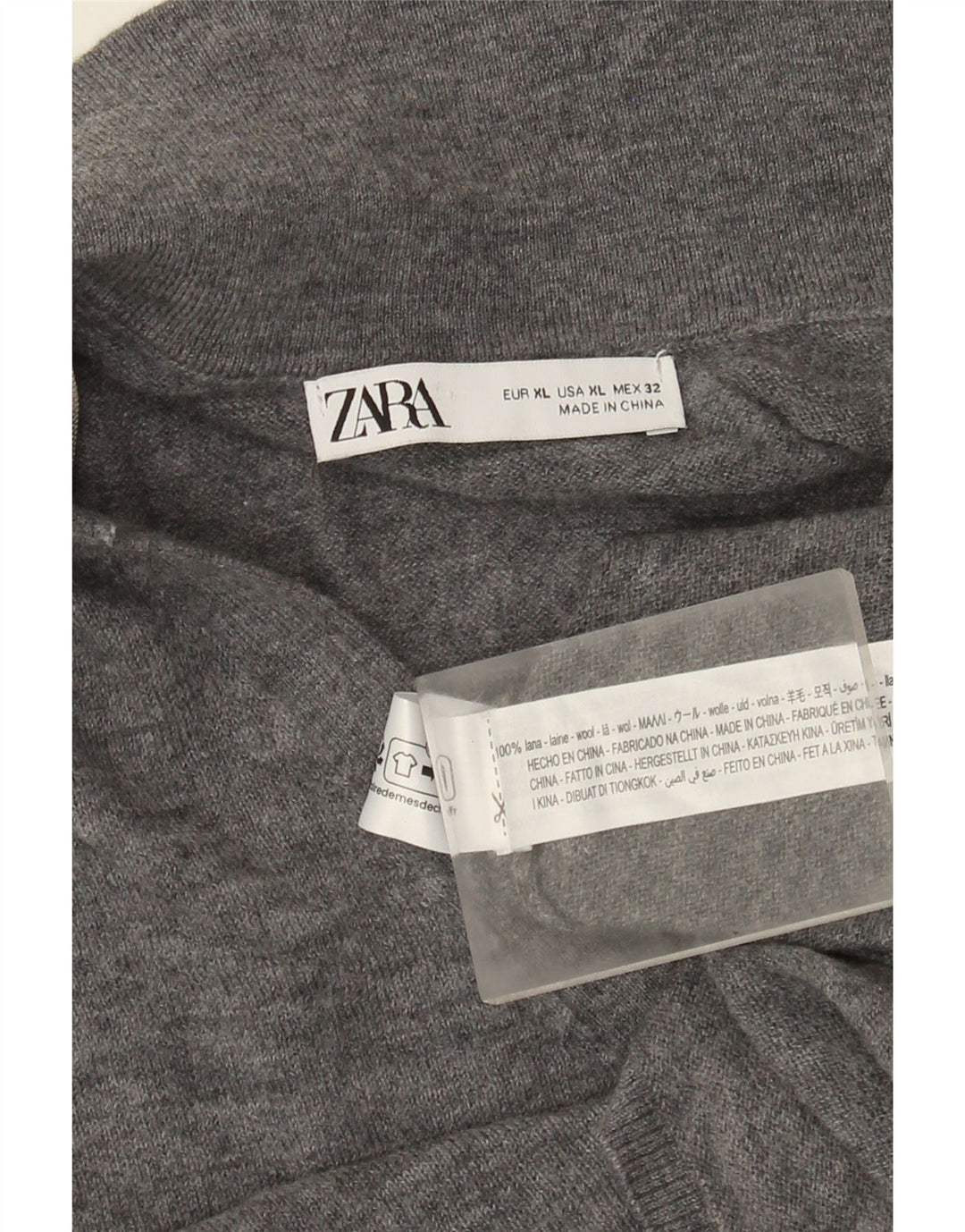 Женский кардиган Zara UK 18 XL, серый шерстяной свитер