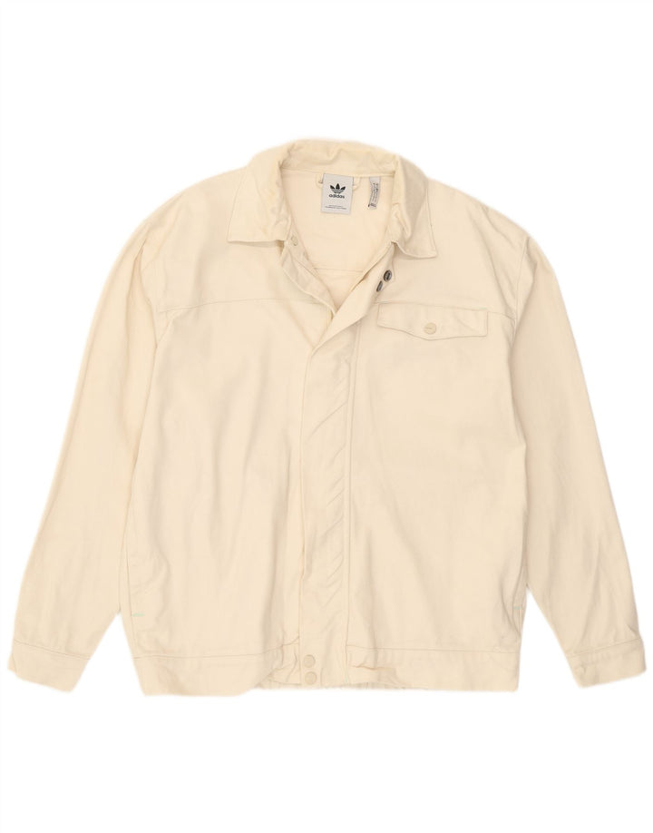 Мужская куртка-бомбер Adidas UK 36, маленькая, белый, хлопок