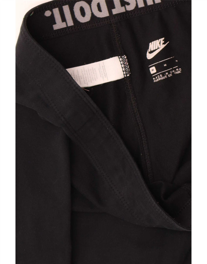 Женские леггинсы с рисунком Nike UK 12, хлопковые, средние, черные