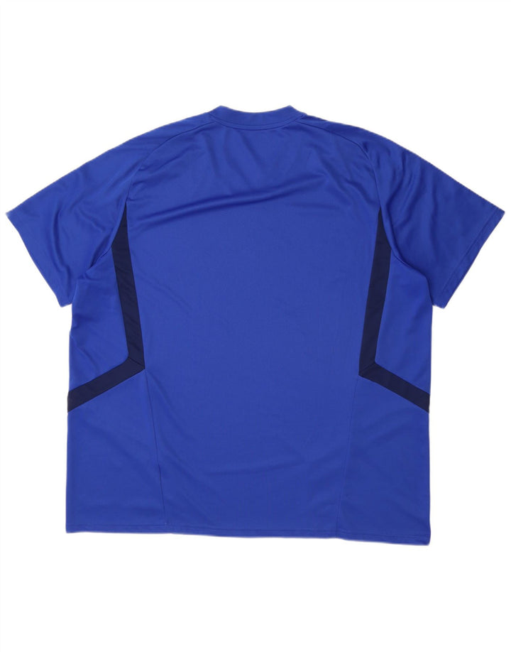 Мужская футболка Adidas Climacool Top 2XL Синяя с цветными блоками
