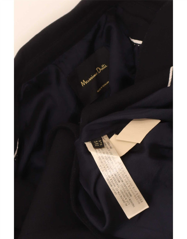 Massimo Dutti Женский пиджак на 1 пуговице EU 40 Средний Темно-Синий Вискоза