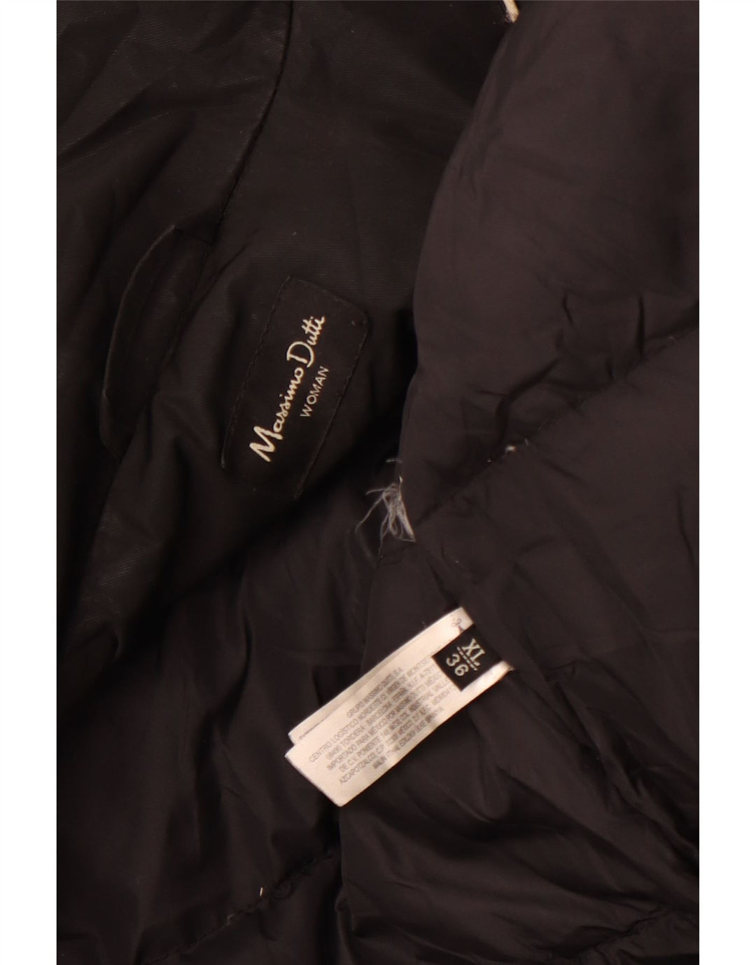 MASSIMO DUTTI Женское стеганое пальто UK 18 XL, черное, полиэстер, зимнее