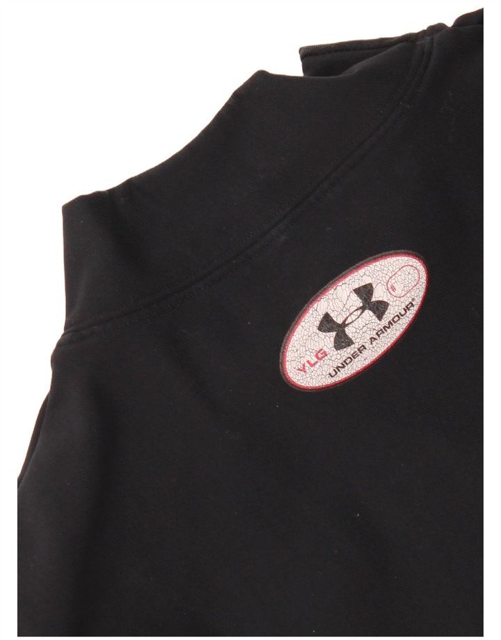 Топ Under Armour для девочек с длинными рукавами 11–12 лет, большой черный