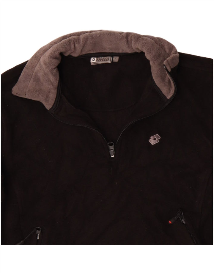 Женский флисовый джемпер Lotto с воротником на молнии, Великобритания 14, большой черный полиэстер