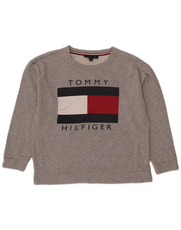 Женский свитер с рисунком Tommy Hilfiger UK 14, средний серый в крапинку