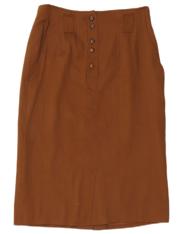 AZZURRO Womens Straight Skirt EU 36 Small W28  Brown Wool
