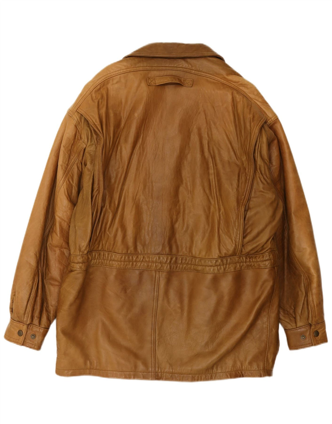 Винтажное мужское кожаное пальто UK 42 XL Коричневое кожаное