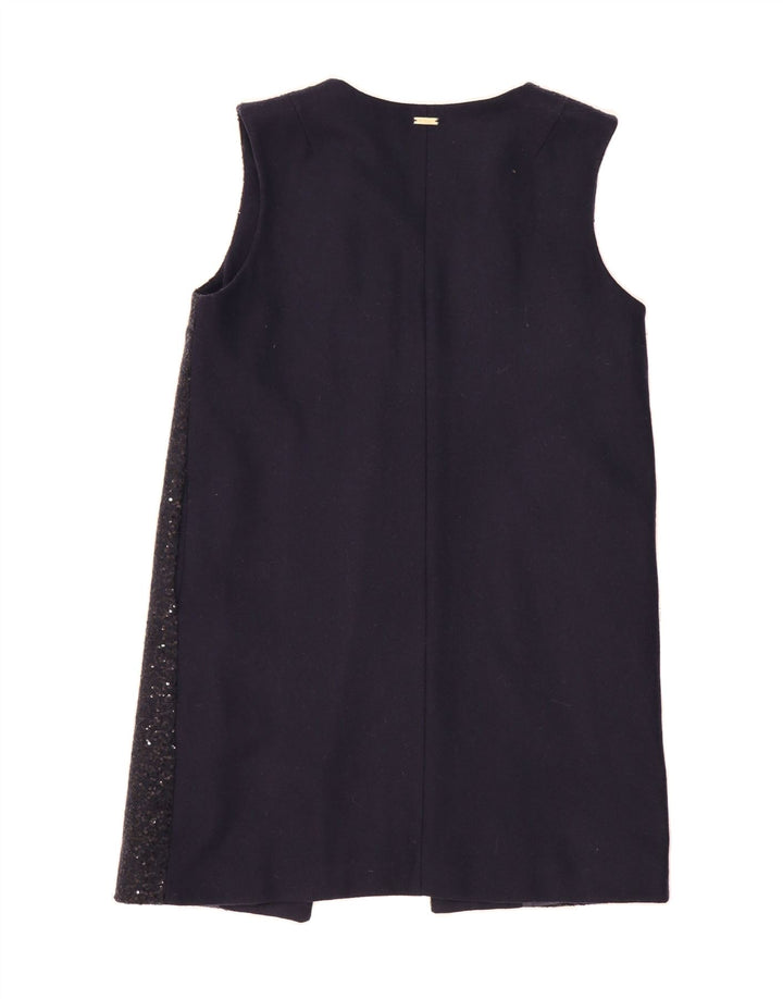 VINTAGE Womens Sleeveless Longline Cardigan Top EU 40 Medium Navy Blue Vintage Vintage and Second-Hand Vintage from Messina Hembry 
