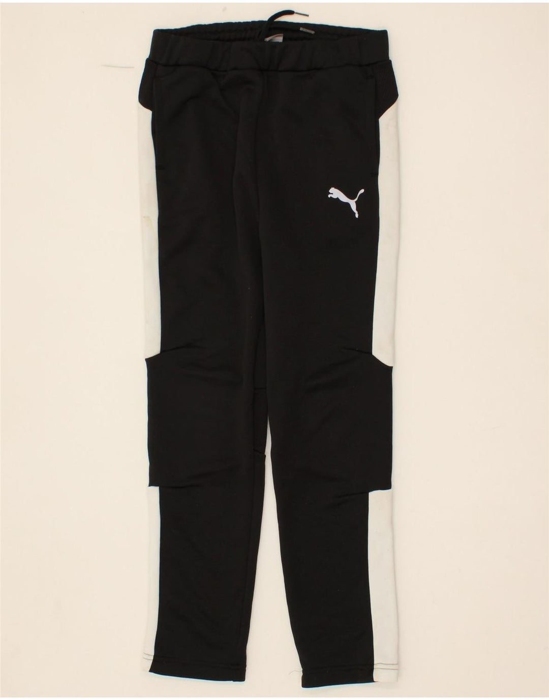 PUMA Boys Tracksuit Trousers 11-12 Years Black Colourblock Polyester Vintage Puma and Second-Hand Puma from Messina Hembry 