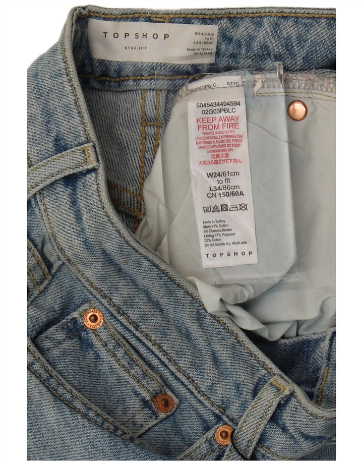 Женские прямые джинсы Topshop W24 L28, синий хлопок