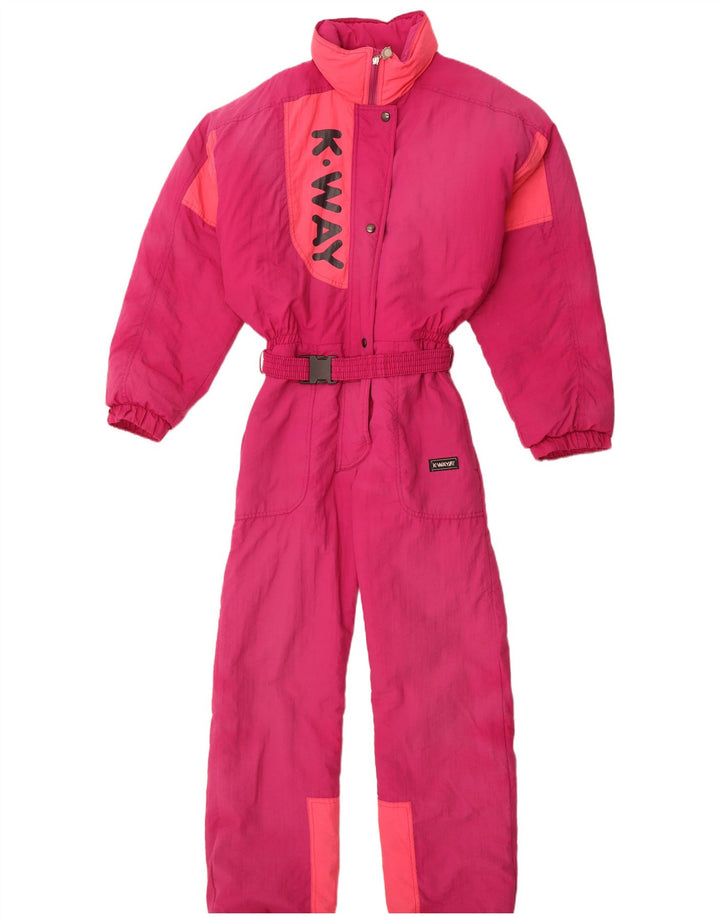 Женский лыжный комбинезон K-Way Oversized с графическим рисунком EU 38, полиамид среднего розового цвета
