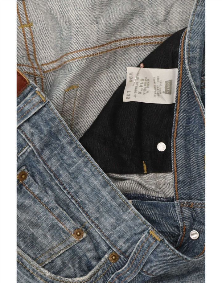 Мужские прямые джинсы Levi's 514 W34 L32 синие, хлопок