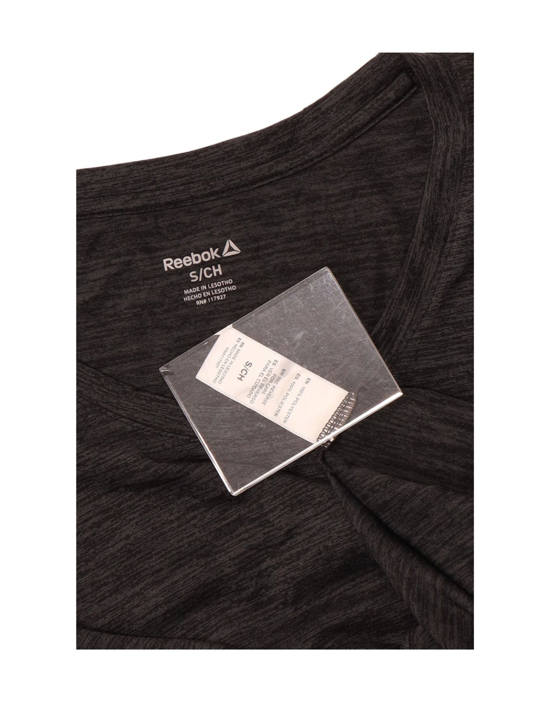 Женский топ REEBOK с длинным рукавом UK 10, маленький серый полиэстер с крапинками