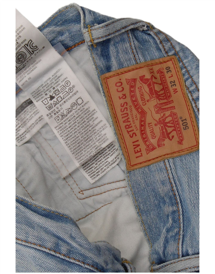 Мужские прямые джинсы Levi's 501 W32 L30 синие, хлопок