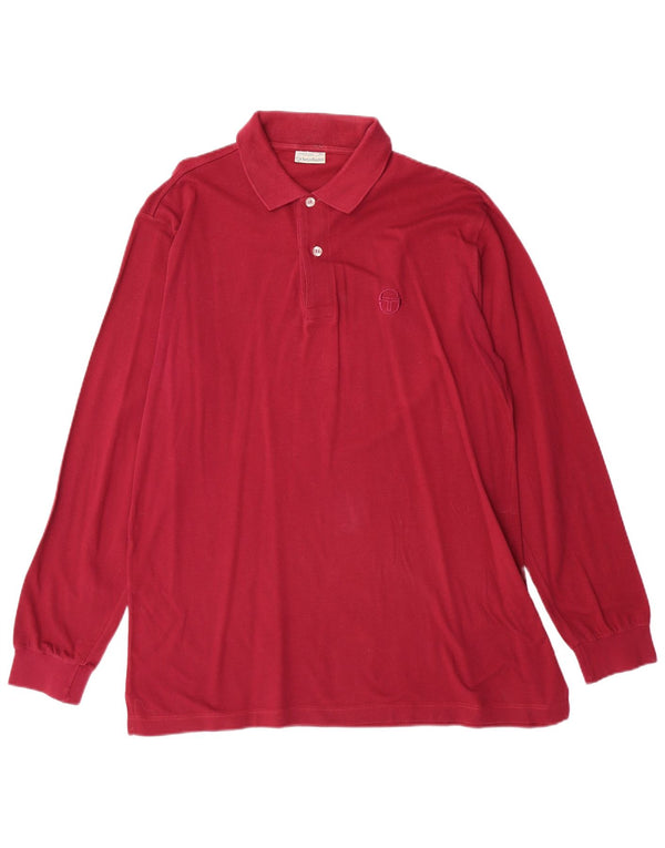 Мужская рубашка-поло с длинным рукавом SERGIO TACCHINI, средний темно-бордовый хлопок, хлопок