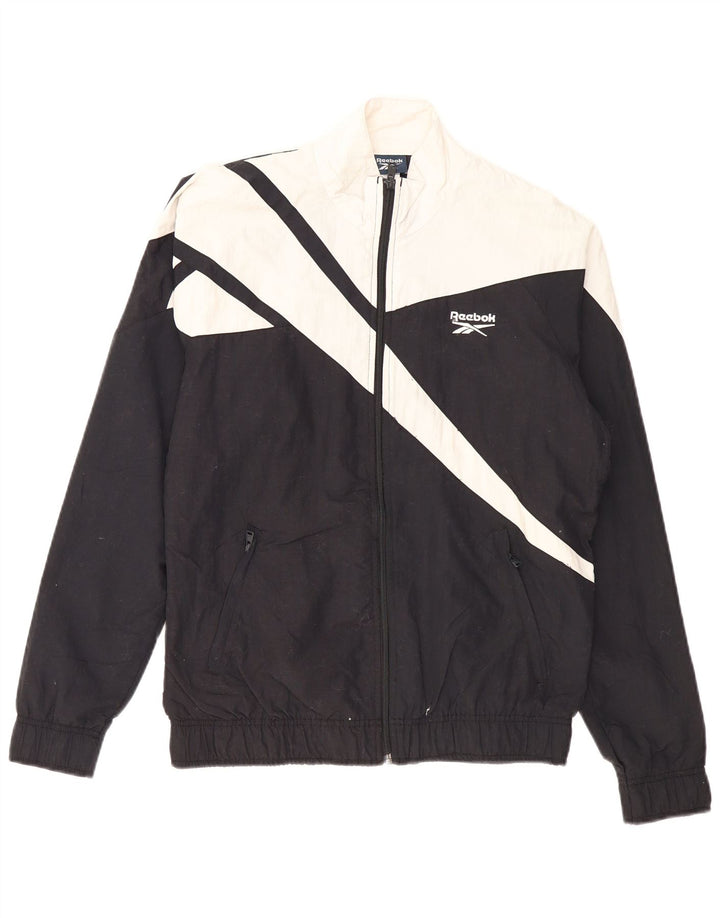 Мужской спортивный костюм REEBOK, верхняя куртка, маленький черный полиэстер с цветными блоками