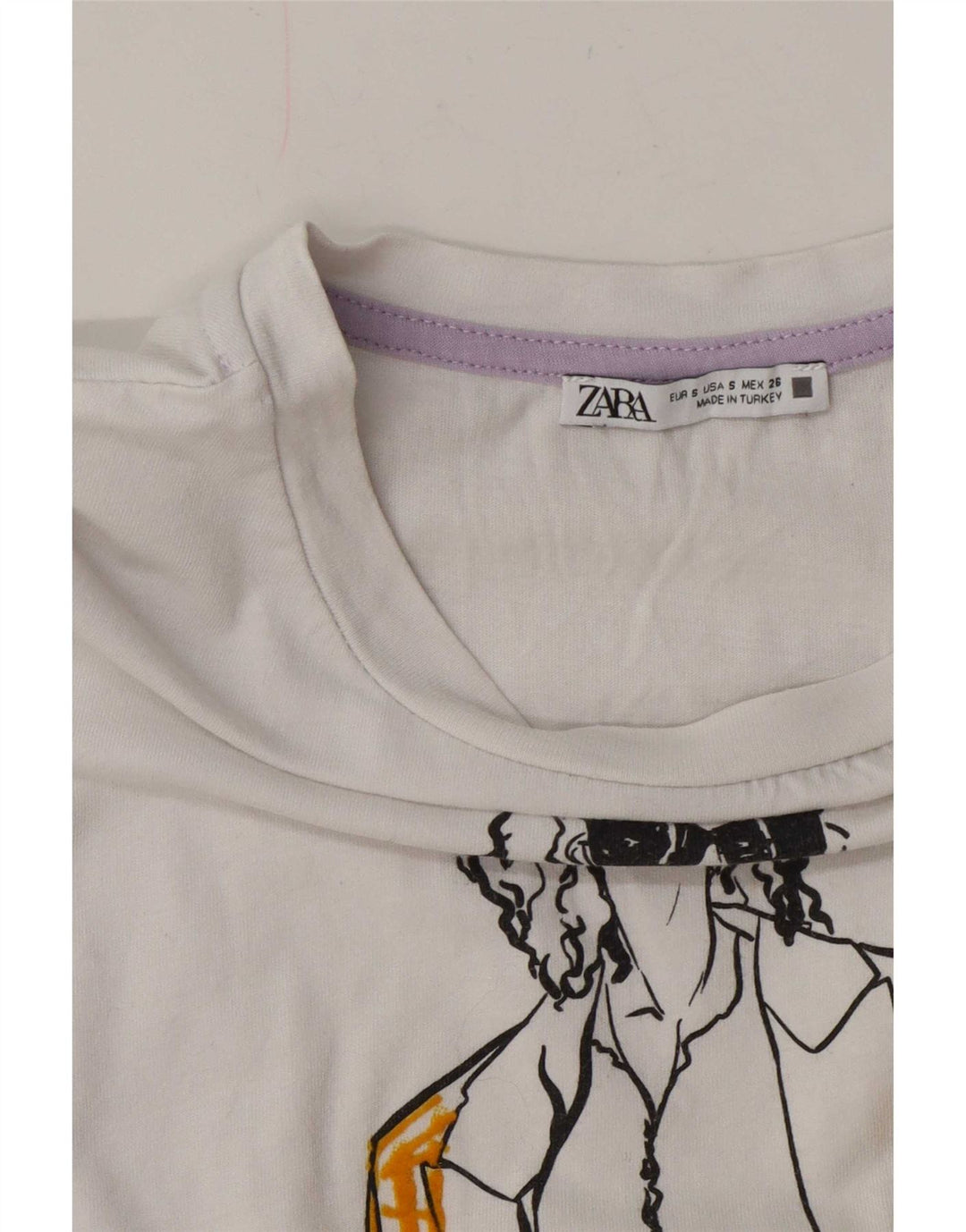 Женская футболка оверсайз с рисунком Zara Top UK 10, маленькая белая