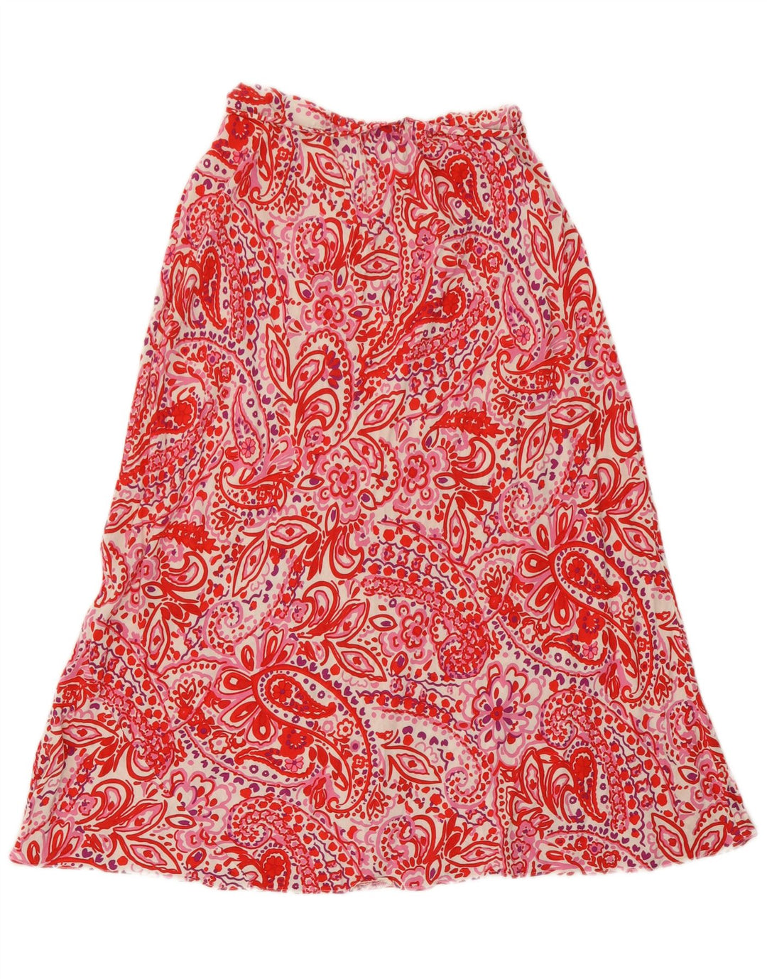 Женская расклешенная юбка Marks & Spencer UK 12 Medium W28 Красная вискоза с пейсли