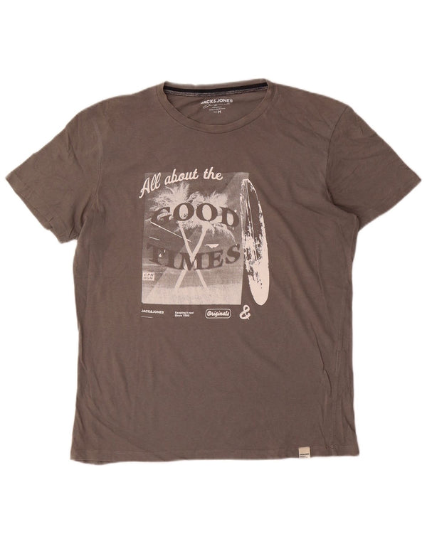 Мужская футболка с рисунком Jack & Jones, средний серый