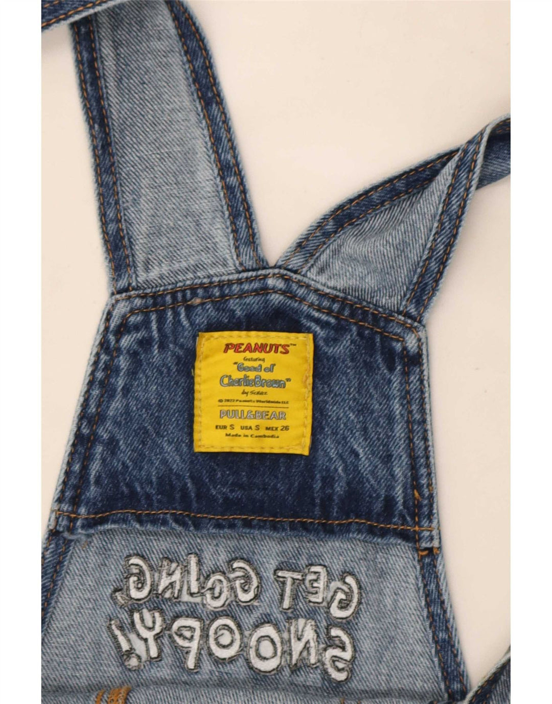 Женские комбинезоны Pull & Bear с рисунком, прямые джинсы, маленькие W26 L30, синие